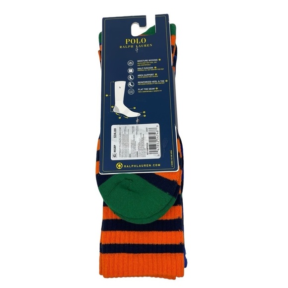 Polo Ralph Lauren Mens size XL shoe size 12-17 performance crew socks 3 pair New - Picture 11 of 16